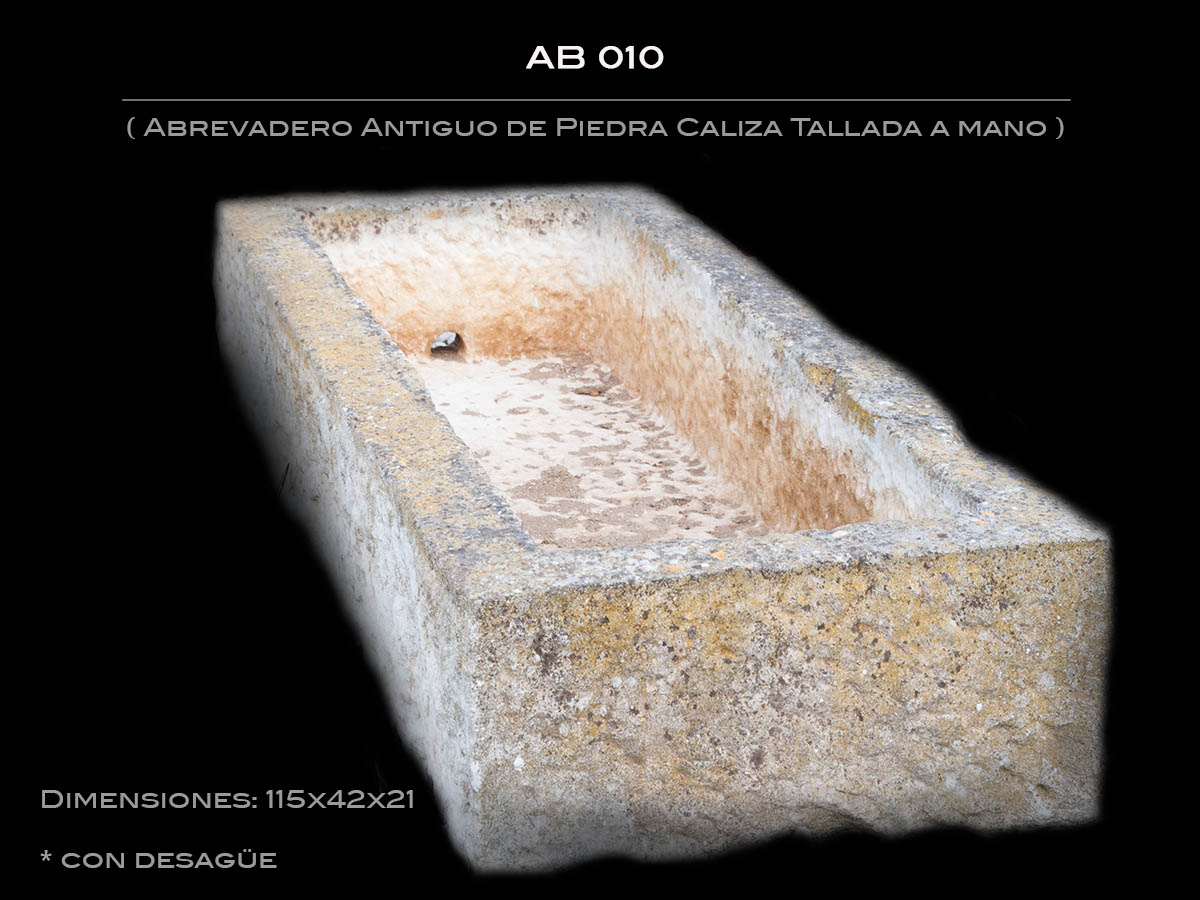 Abrevadero Antiguo de Piedra Caliza Tallada a mano AB 010